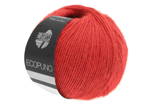 Lana Grossa Lana Grossa Ecopuno - 006 Rood - 72% katoen, 17% merinowol en 11% alpaca - Rood