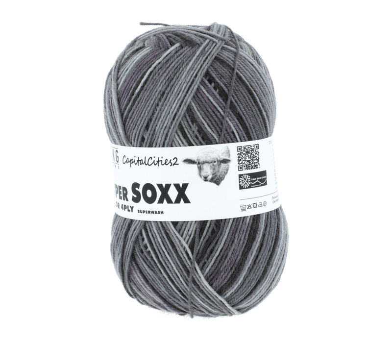 Lang Yarns Super Soxx 4-ply - 382 - Grijs