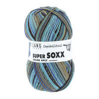 Lang Yarns Super Soxx 4-ply - 385 - Blauw - Bruin