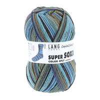 Lang Yarns Super Soxx 4-ply - 385 - Blauw - Bruin