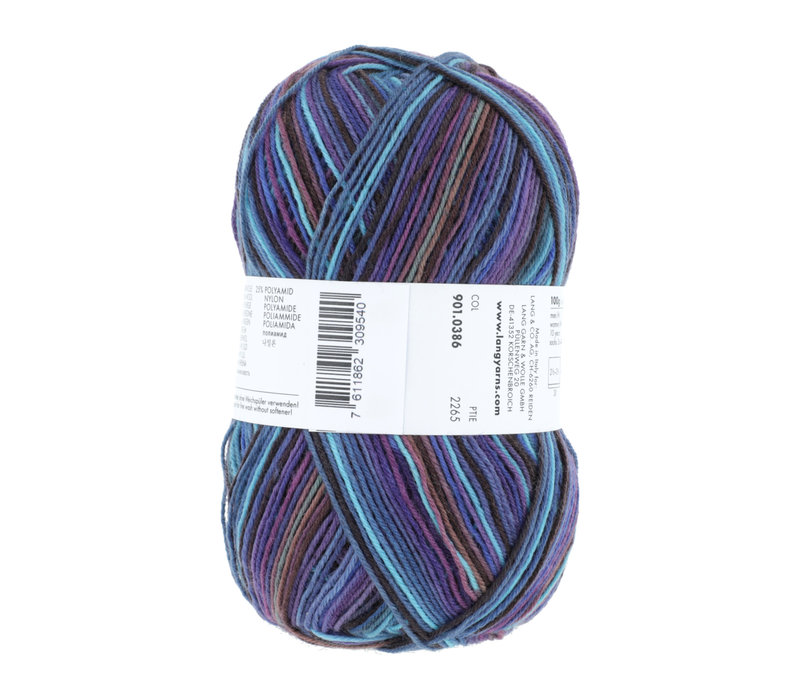 Lang Yarns Super Soxx 4-ply - 386 - Paars - Blauw