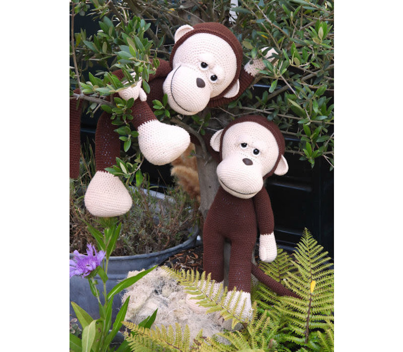 Funny s XXL Funny Monkey basic Browny staand of zittend Creahuys 41