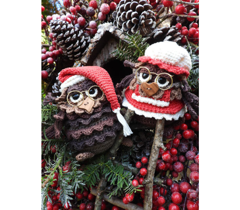 Funny Christmas Owls set