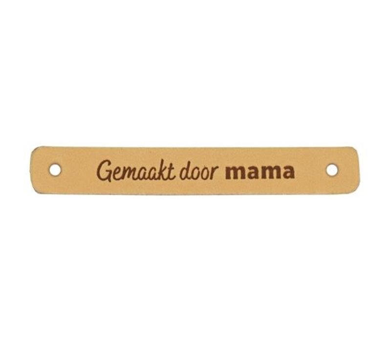 Leren label gemaakt door Mama