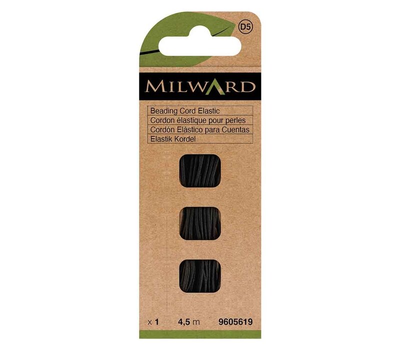 Milward Rijgelastiek 1,3mm zwart, 4,5m