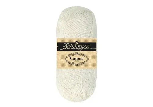 Scheepjes Catona Shine 105-S Bridal White-Silver