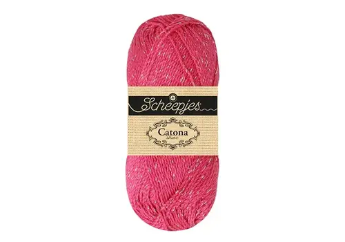 Scheepjes Catona Shine 114-S Shocking Pink-Silver