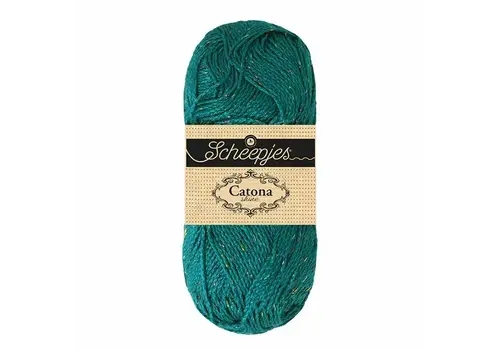 Scheepjes Catona Shine 401-R Dark Teal-Rainbow
