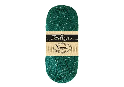 Scheepjes Catona Shine 401-S Dark Teal-Silver