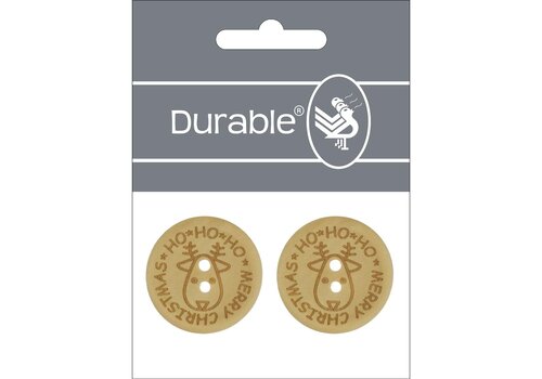 Durable knoop HoHoHo Merry Christmas 30mm, 2 stuks