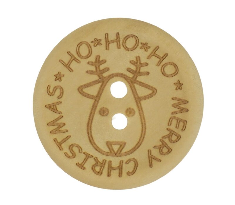 knoop HoHoHo Merry Christmas 30mm, 2 stuks