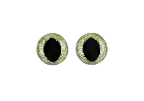 Kattenogen Glitter groen - 18mm