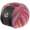Cosy Socks Multi Stripes 152 - Tulprood/blauw/Zalmroze/Roze/Lichtgroen