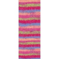 Cosy Socks Multi Stripes 152 - Tulprood/blauw/Zalmroze/Roze/Lichtgroen