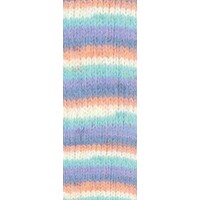Cosy Socks Multi Stripes 153 - Lavendel/Grijsblauw/Zalm/Crème/Turquoise