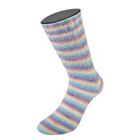 Cosy Socks Multi Stripes 153 - Lavendel/Grijsblauw/Zalm/Crème/Turquoise