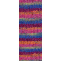 Cosy Socks Multi Stripes 156 - Blauwviolet/Wijnrood/Pompoen/Roze/Grijsgroen