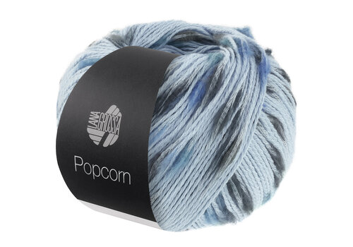 Lana Grossa Popcorn - 006 Lichtblauw/petrol/grafiet