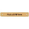 Leren Labels Made With Love (hartje) kleur 001