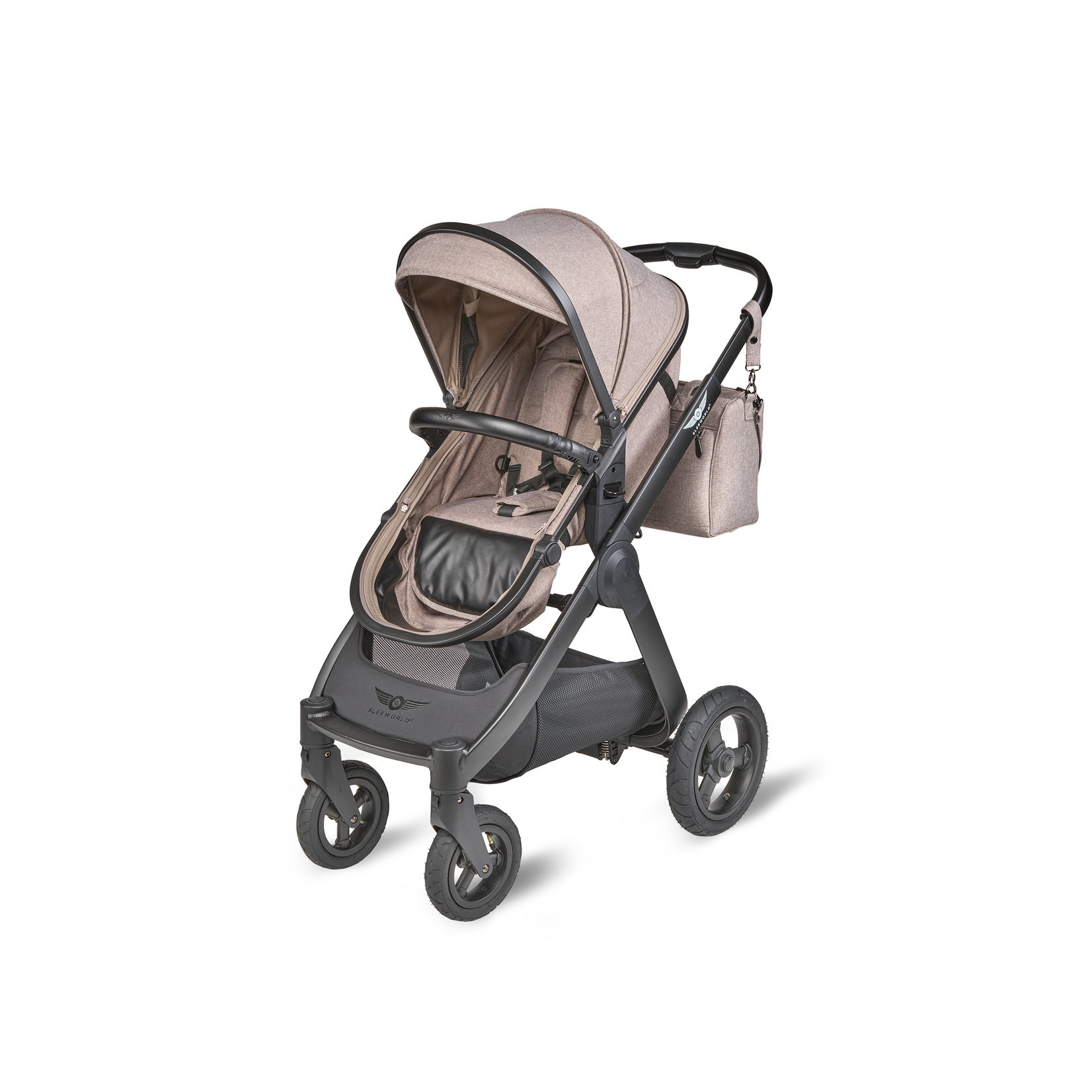 Sleeworld Sleeworld Supreme Kinderwagen | Light Brown/Black