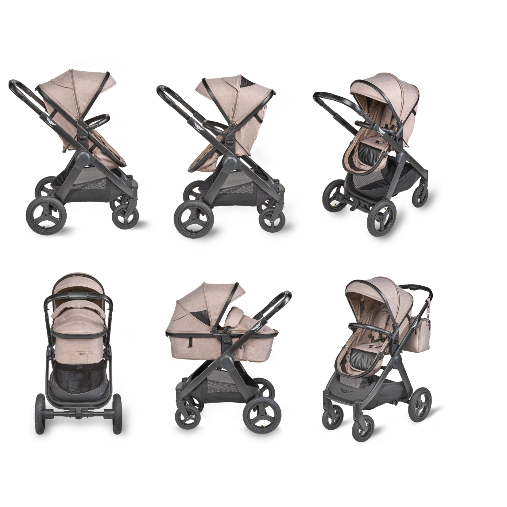 Sleeworld Sleeworld Supreme Kinderwagen | Light Brown/Black