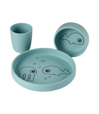 Done by Deer Done by Deer - Silicone dinner set, Sea friends, Blue