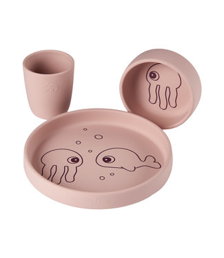 Done by Deer Done by Deer - Silicone dinner set, Sea friends, Powder