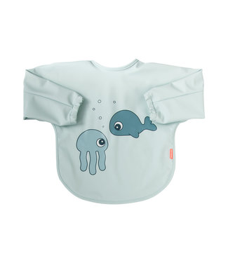 Done by Deer Done by Deer - Sleeved bib 6-18m Sea friends Blue