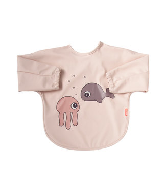 Done by Deer Done by Deer - Sleeved bib 6-18m Sea friends Powder