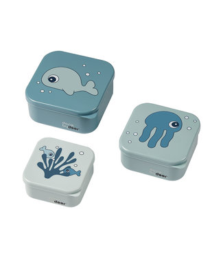 Done by Deer Done by Deer - Snack box set 3 pcs Sea friends Blue