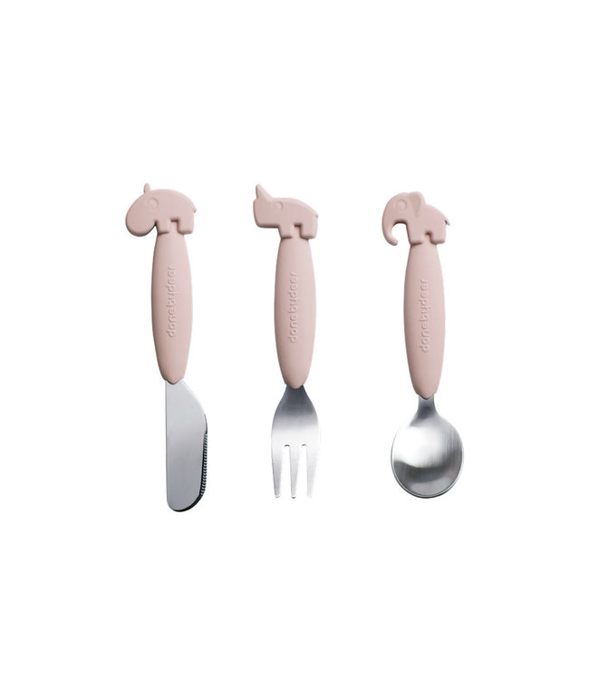 Done by Deer Done by Deer - Easy-grip cutlery set Deer friends Powder