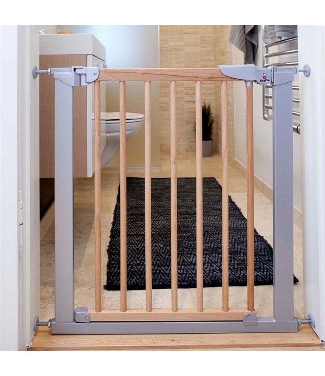 Babydan Babydan - Tora Deurhekje Hout/Metaal Natuur/Grijs (Zonder Verlengstukken)