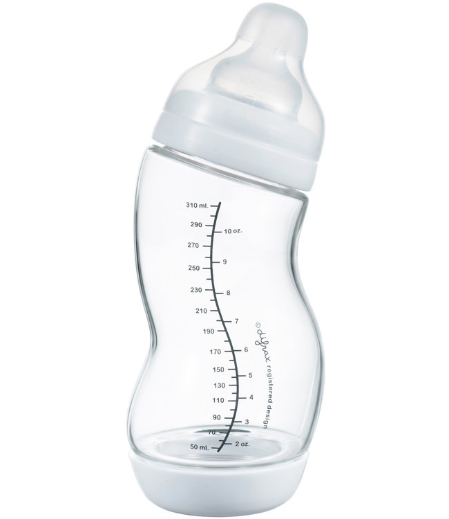 Difrax Difrax - S-Fles Breed Glas Wit  310Ml