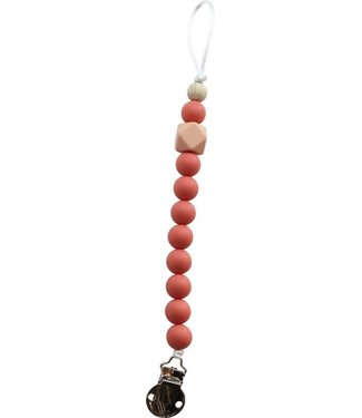 Chewies & More Chewies & More -  Fopspeenketting Clip Silicone Beads Coral
