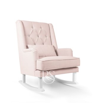 Rocking Seats Rocking Seats - Schommelstoel Crystal Royal Rocker Blush Pink. White Legs