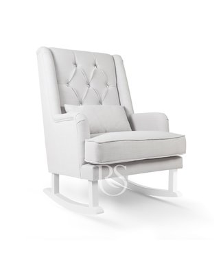 Rocking Seats Rocking Seats - Schommelstoel Crystal Royal Rocker Silver Grey. White Legs