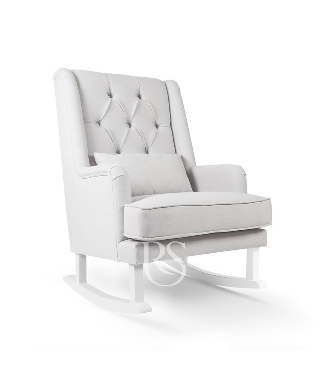 Rocking Seats Rocking Seats - Schommelstoel Royal Rocker Silver Grey. White Legs