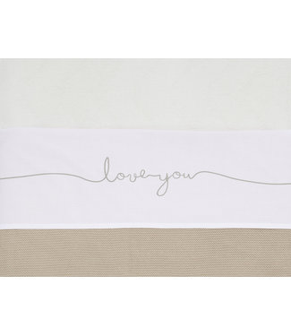 Jollein Jollein - Laken Wieg 75x100cm Love you - Grey