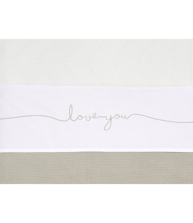 Jollein Jollein - Laken Wieg 75x100cm Love you Nougat