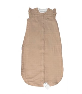 Poetree Kids Poetree Kids - Muslin Sleepingbag Light Camel shoulder ruffle- 90cm