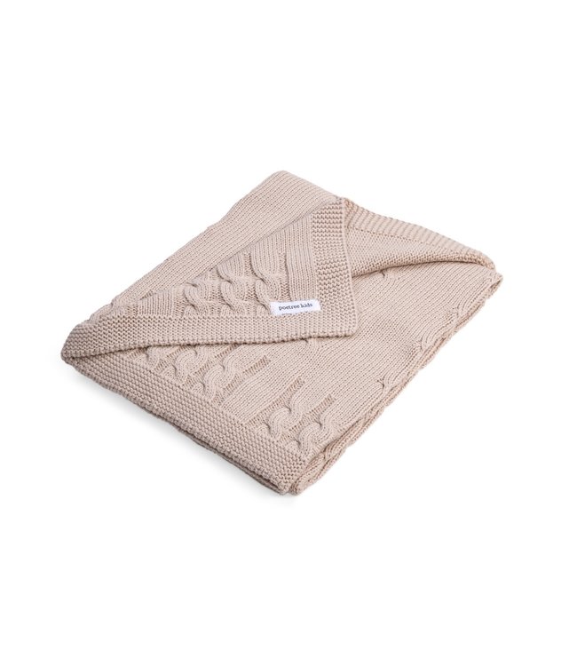 Poetree Kids Poetree Kids - Gebreide deken 100% Katoen Marbella - Camel