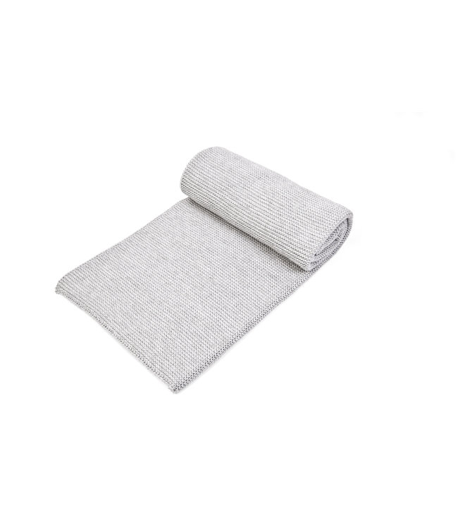 Poetree Kids Poetree Kids - Knitted Blanket - Light Grey Melange Sparkles (80x 100cm)