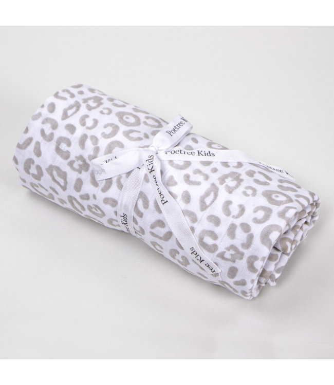 Poetree Kids Poetree Kids - Swaddle Luipaard print camel 120x120cm