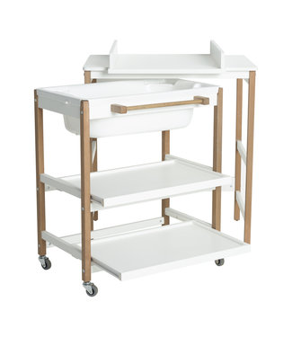 Quax Quax - Luiertafel Met Bad Smart - White - Naturel
