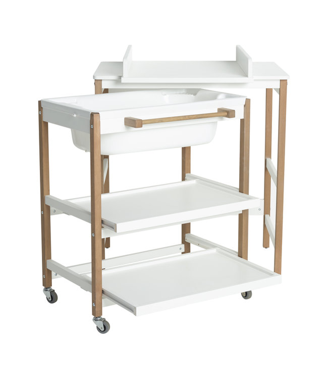 Quax Quax - Luiertafel Met Bad Smart - White - Naturel