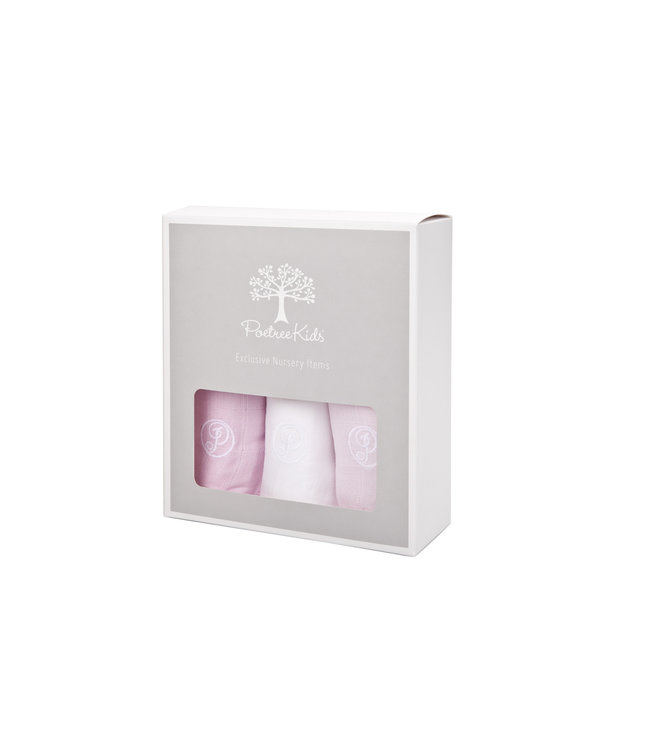 Poetree Kids Poetree Kids - Tetra doekjes licht roze/wit/licht roze 60x60cm