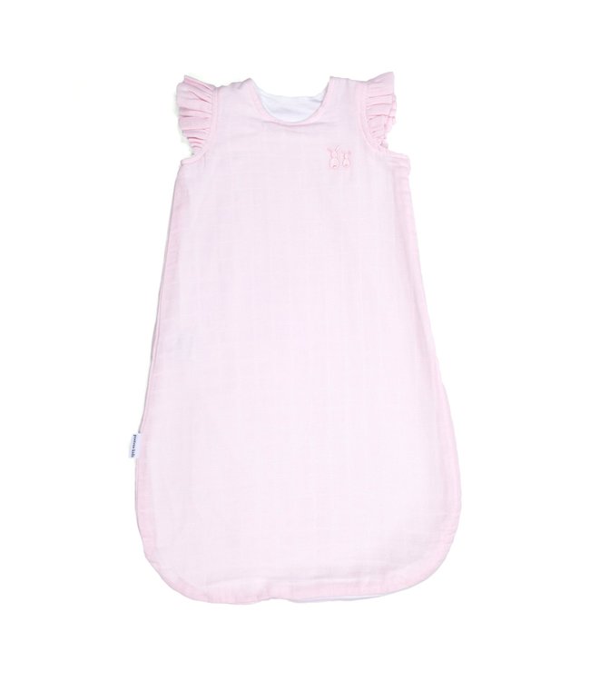 Poetree Kids Poetree Kids - Muslin Sleepingbag Light Pink shoulder ruffle - 65cm