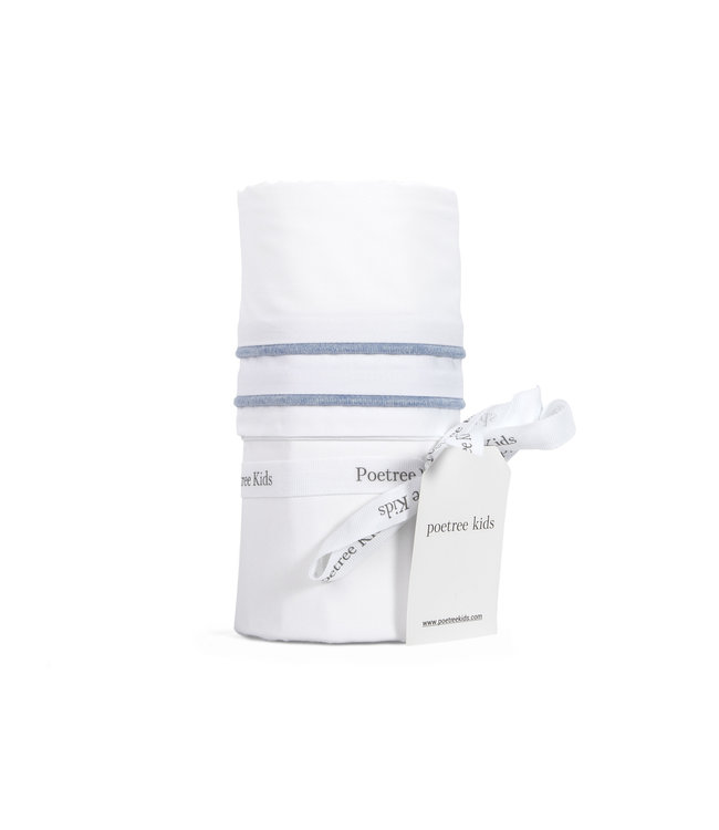 Poetree Kids Poetree Kids - Wieg laken (80x100cm) - Chevron Denim Blue