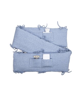 Poetree Kids Poetree Kids - Box Bumper/ Parc beschermer - Chevron Denim Blue