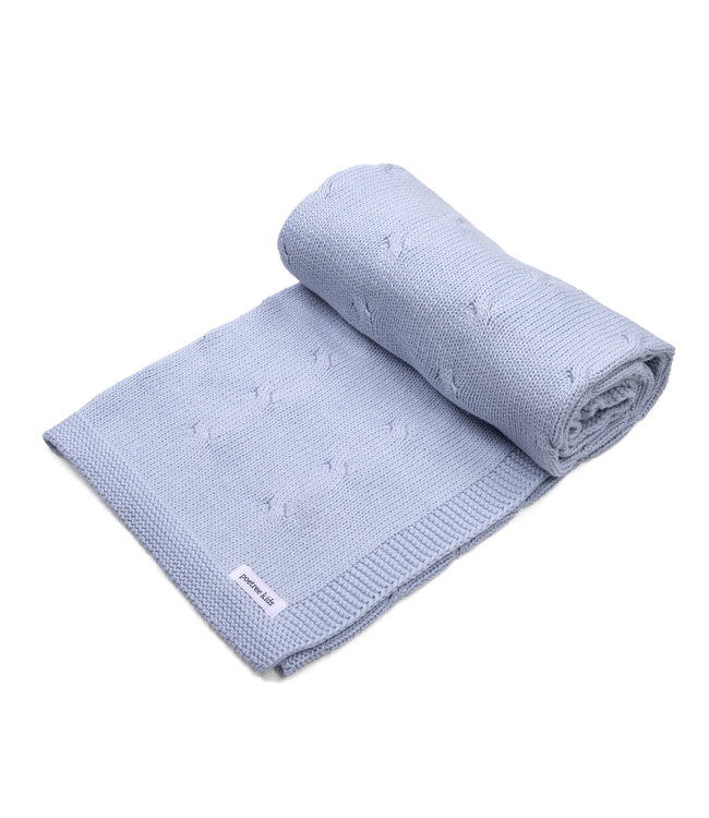 Poetree Kids Poetree Kids - Gebreide deken 100% Katoen Marbella  - Blue